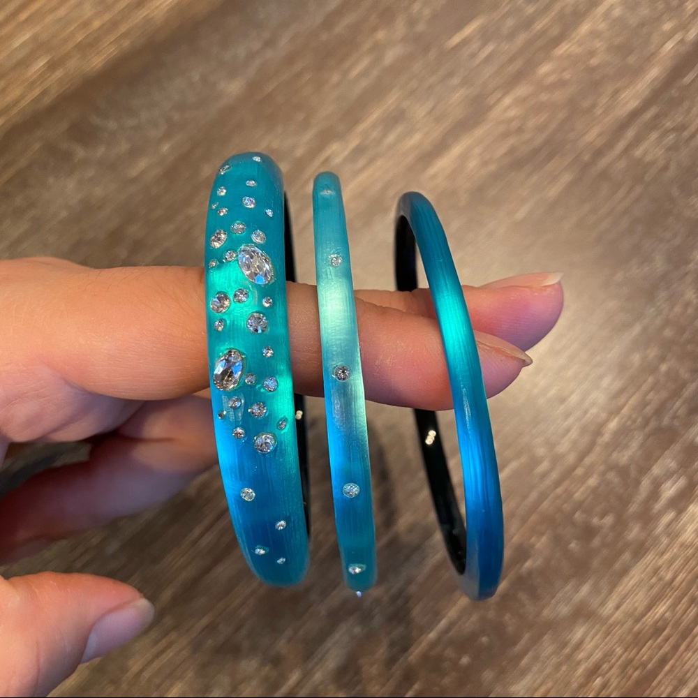 Alexis Bittar Lucite Bangles Set of 3 Teal